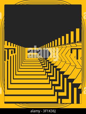 Twisted 3D Typography Poster Creative Text Style Modern Design Art Stock Vector