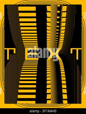 Psychedelic geometric spiral typography poster high contrast wall art hypnotic optical illusion design print for home decoration Stock Vector