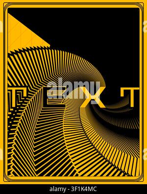 Abstract spiral geometric typography poster high contrast wall art print for contemporary office decor and creative workspace design Stock Vector