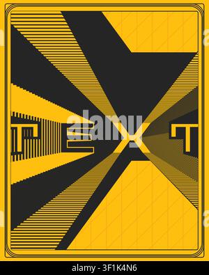 Modern geometric spiral typography poster high contrast wall art print abstract mono line artistic design for apartment decoration Stock Vector