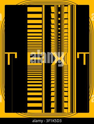 Dynamic Modern Typography Wall Poster Yellow Background Optical Motion Design Stock Vector