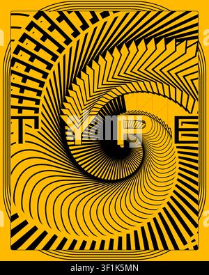 Creative Typography Poster With Twisted 3D Text Style Stock Vector