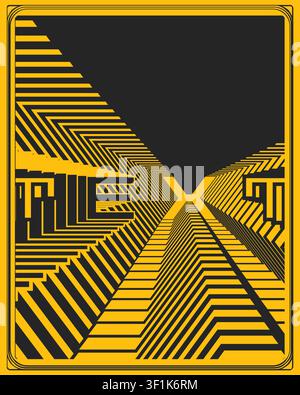 Abstract Typography Poster Creative Optical Motion Balanced Design Art Stock Vector