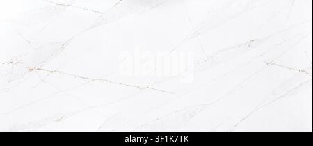 A flat lay texture of white marble slab with golden and brown veins. Stock Photo