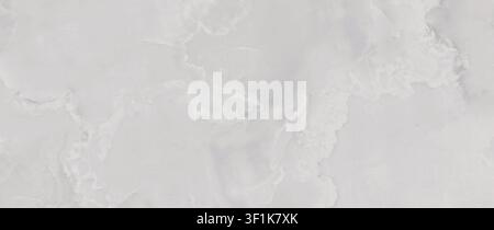Seamless light grey onyx marble surface with soft white cloudy veins. Stock Photo