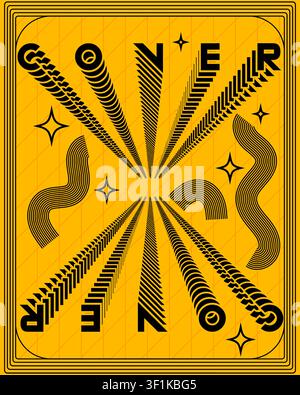 Contemporary Geometric Type Poster Dynamic Zigzag Visual Effect Art Stock Vector