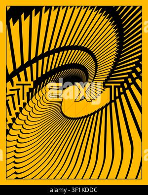 Geometric Type Poster With Dynamic Zigzag Visual Effect Stock Vector