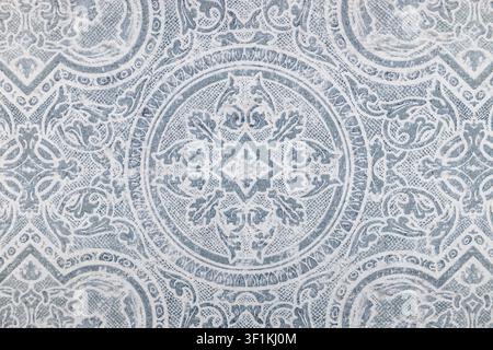 Faded damask vintage tapestry pattern background Stock Photo