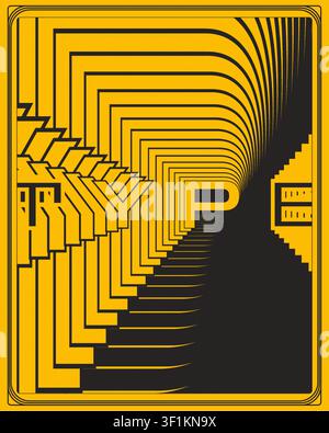 Creative Modern Music Typography Poster Yellow Abstract Digital Art Stock Vector