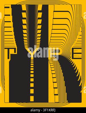 Creative Abstract Symmetrical Typography Text Poster Modern Design Layout Stock Vector