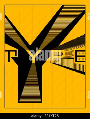 Abstract symmetrical text typography poster modern graphic design bold ...