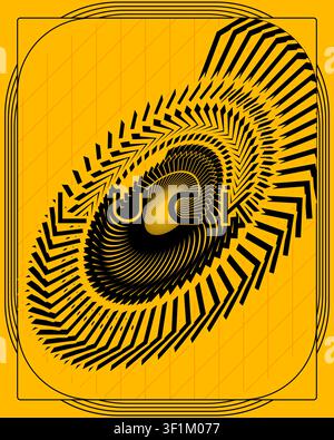 Yellow Black Art Deco Abstract Poster Decorative Geometric Wall Art Design Stock Vector