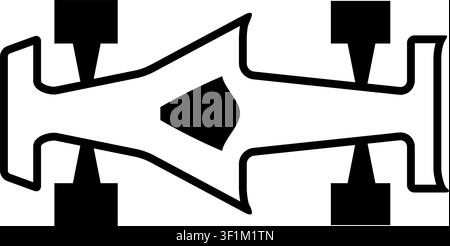 Top view formula racing car silhouette. Editable vector for motorsport graphics, racing concepts, automotive branding, sporting materials and infograp Stock Vector