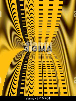 High Contrast Geometric Spiral Typography Wall Art Poster Design Stock Vector