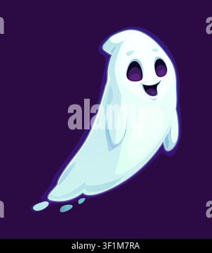 Halloween scary ghost creature cartoon character Stock Vector