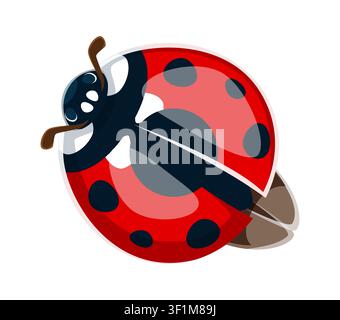 Ladybug insect font typeset cartoon letter Q Stock Vector
