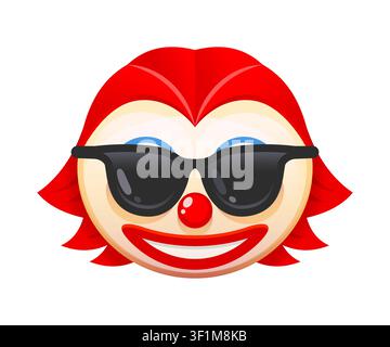 Cartoon Halloween sinister clown emoji character Stock Vector