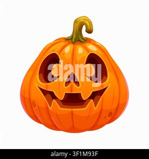 Halloween cartoon happy smiling pumpkin lantern Stock Vector