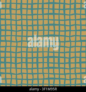 Hand Drawn Wavy Checkered Grid Stock Vector