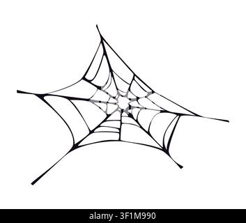 Cartoon Halloween spooky cobweb or spiderweb net Stock Vector