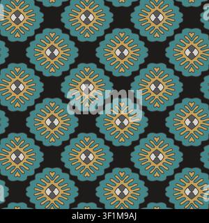 Retro Geometric Boho Medallion Pattern Stock Vector