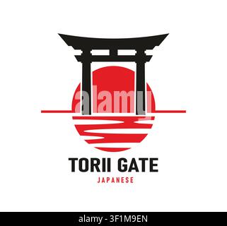Japanese torii gate icon or symbol Stock Vector