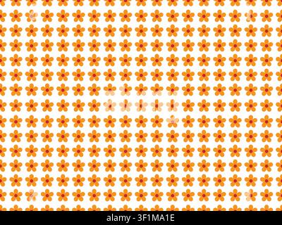 Cute orange flower seamless pattern vector illustration on white background Stock Vector