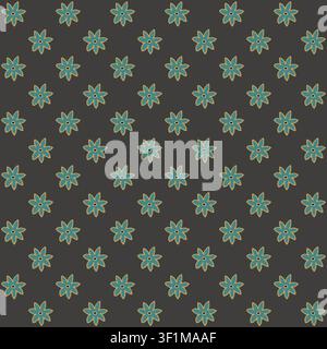 Minimalist Retro Geometric Star Flowers Stock Vector