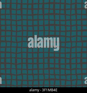 Hand Drawn Wavy Checkered Grid Stock Vector