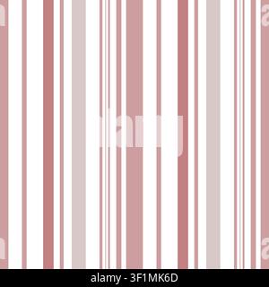 Seamless vector pattern with vertical stripes in muted dusty rose and white colors Stock Vector