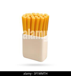 3D Spaghetti pasta in paper package. Stock Vector