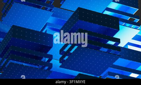 A cube structure made of layers. Each layer represents part of data architecture technology. Stock Photo