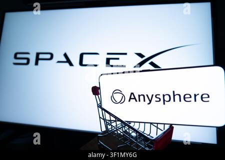 San Francisco, USA -July 14, 2026：SpaceX has officially confirmed an agreement to acquire Anysphere Inc., the developer of the AI code editor Cursor, Stock Photo