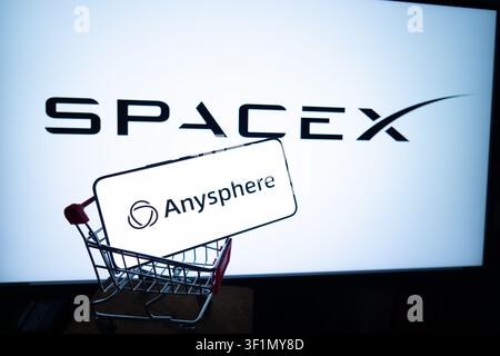 San Francisco, USA -July 14, 2026：SpaceX has officially confirmed an agreement to acquire Anysphere Inc., the developer of the AI code editor Cursor, Stock Photo