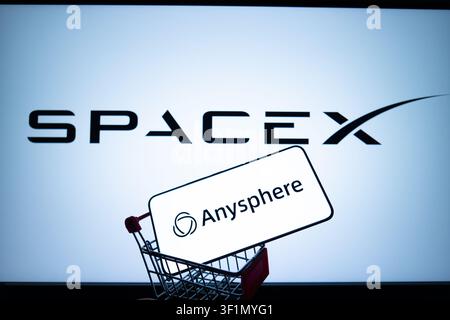 San Francisco, USA -July 14, 2026：SpaceX has officially confirmed an agreement to acquire Anysphere Inc., the developer of the AI code editor Cursor, Stock Photo