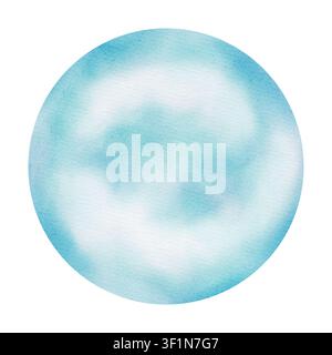 Watercolor illustration of a single large air bubble forming underwater. Children's, nautical, travel themes. Suitable for design, prints, postcards, Stock Photo