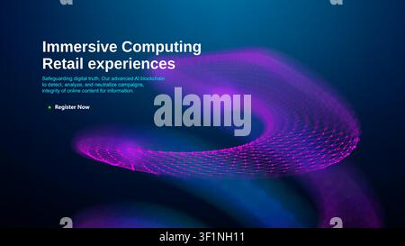 Ai technology transformation abstract background with blue network tech. Pattern vector data global business digital design flow. Artificial science c Stock Vector