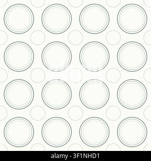 Modern seamless geometric pattern featuring elegant concentric circles in a sophisticated greige color palette. Minimal abstract vector background per Stock Vector