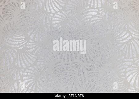 Gray art deco wallpaper texture with repeating fan pattern Stock Photo