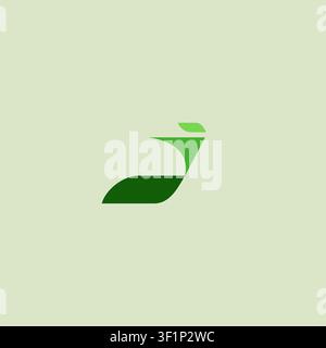Letter J Logo Design. J Initial With Leaf logo Stock Vector