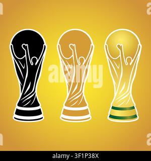 Football or Soccer world cup, simplified vector stylization of the trophy, silhouette, illustration Stock Vector