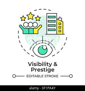 Visibility and prestige multi color concept icon Stock Vector