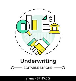Underwriting multi color concept icon Stock Vector