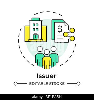 Issuer multi color concept icon Stock Vector
