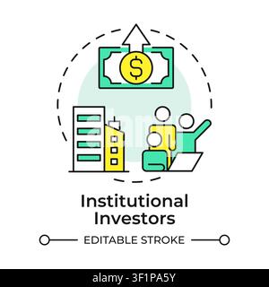 Institutional investors multi color concept icon Stock Vector