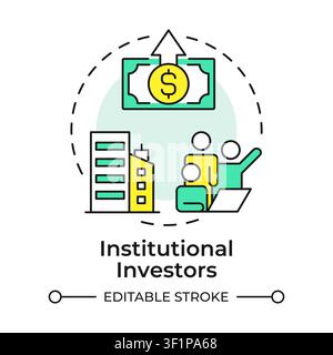 Institutional investors multi color concept icon Stock Vector