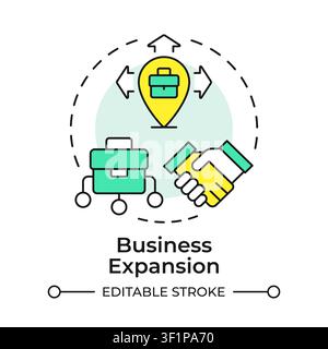 Business expansion multi color concept icon Stock Vector