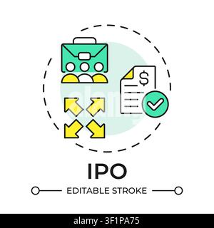 IPO multi color concept icon Stock Vector