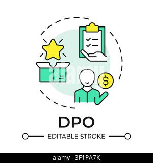 DPO multi color concept icon Stock Vector