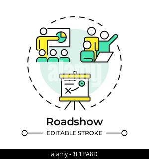 Roadshow multi color concept icon Stock Vector